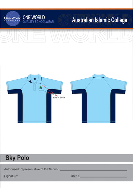 Boys Sky/ Navy Short Sleeve Polo