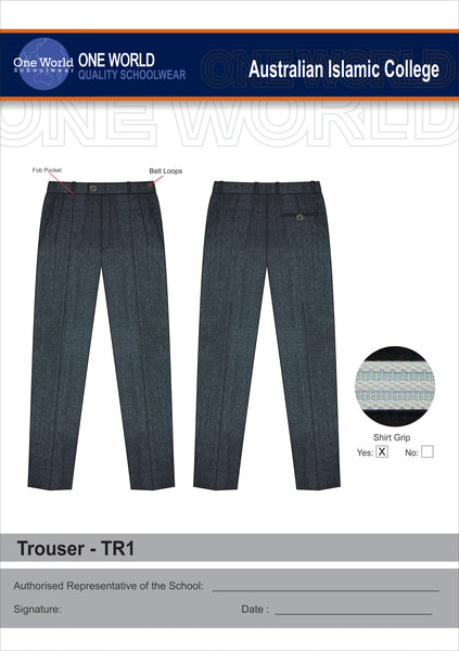 Mens College Trouser with Belt Loops - Mens